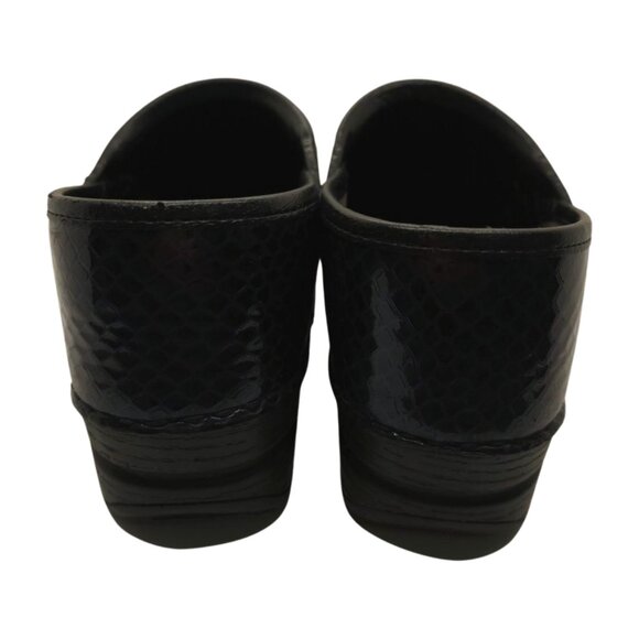 Dansko XP Women's Blue Leather Snakeskin Print Professional Clogs Size 8.5 - Picture 8 of 13